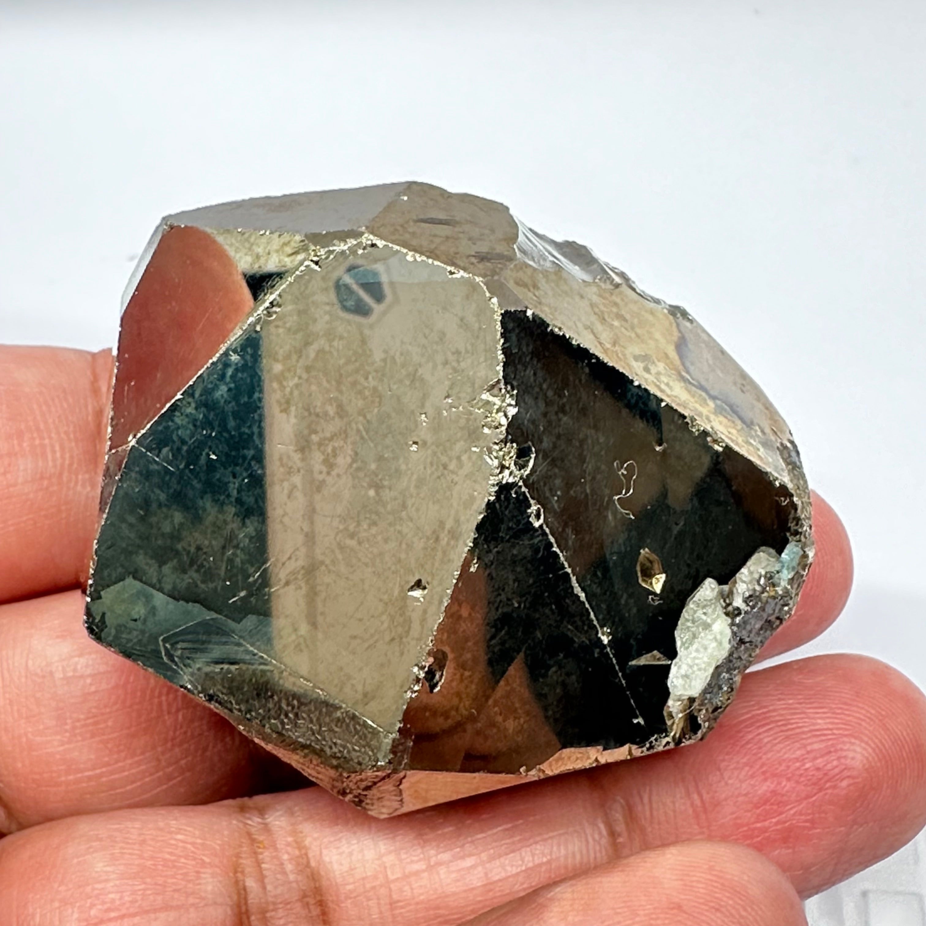 Pyrite, 184.20gm, Merelani, Tanzania, Untreated Unheated, same mines as Tanzanite, natural mirror crystal faces