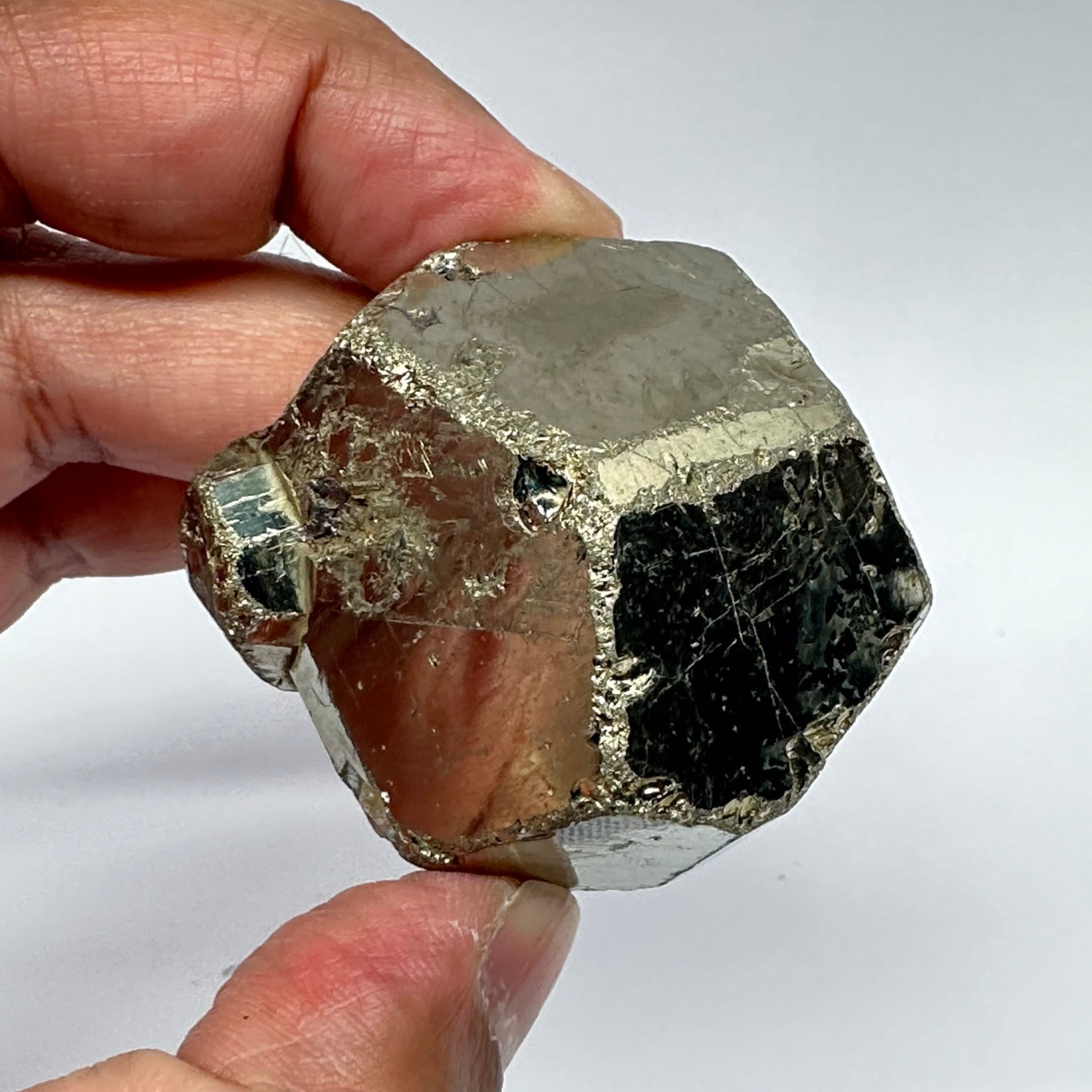 Pyrite, 142.70gm, Merelani, Tanzania, Untreated Unheated, same mines as Tanzanite, natural mirror crystal faces