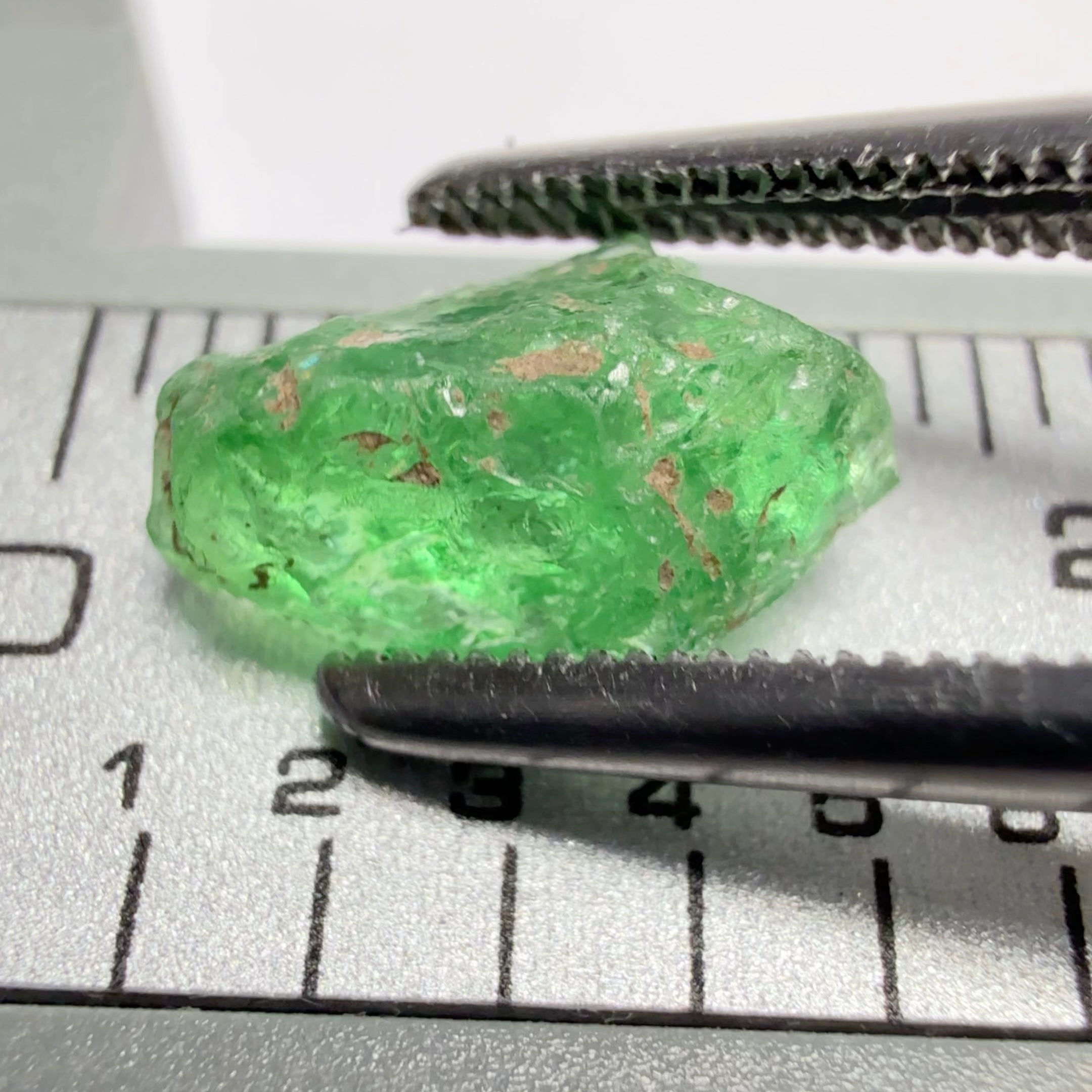 Tsavorite Garnet, Tanzania, 1.90ct, Untreated Unheated, slightly included to included, good for setting as is or cutting slightly included to included