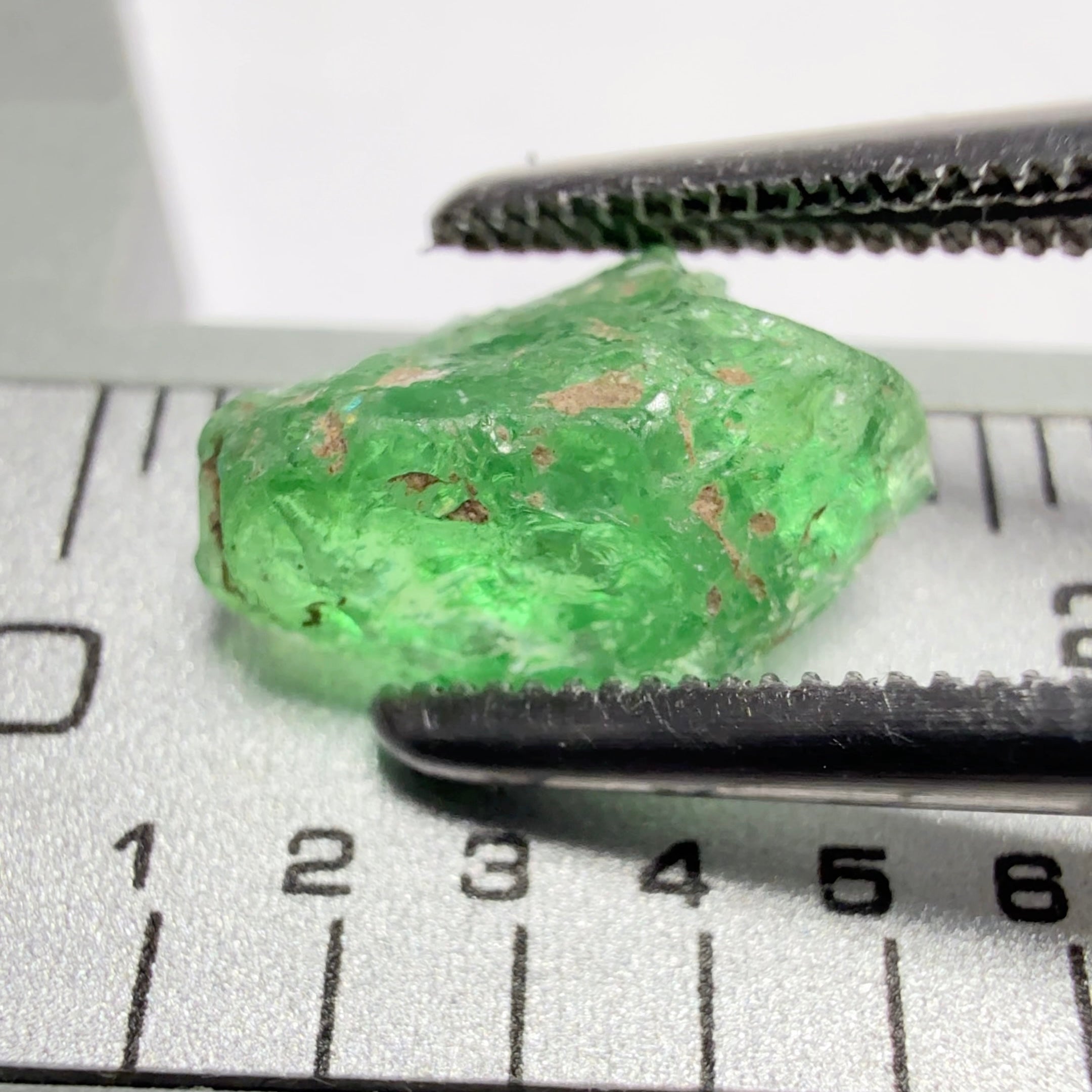 Tsavorite Garnet, Tanzania, 1.90ct, Untreated Unheated, slightly included to included, good for setting as is or cutting slightly included to included