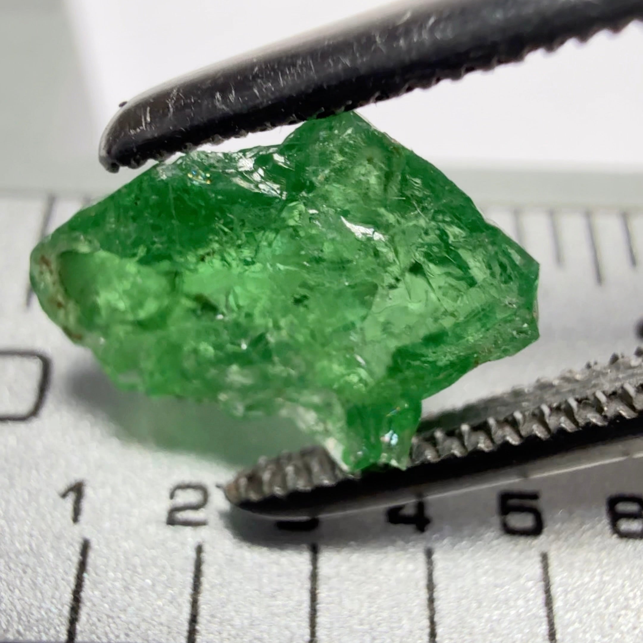 Tsavorite Garnet, Tanzania, 1.90ct, Untreated Unheated, slightly included to included, good for setting as is or cutting slightly included to included