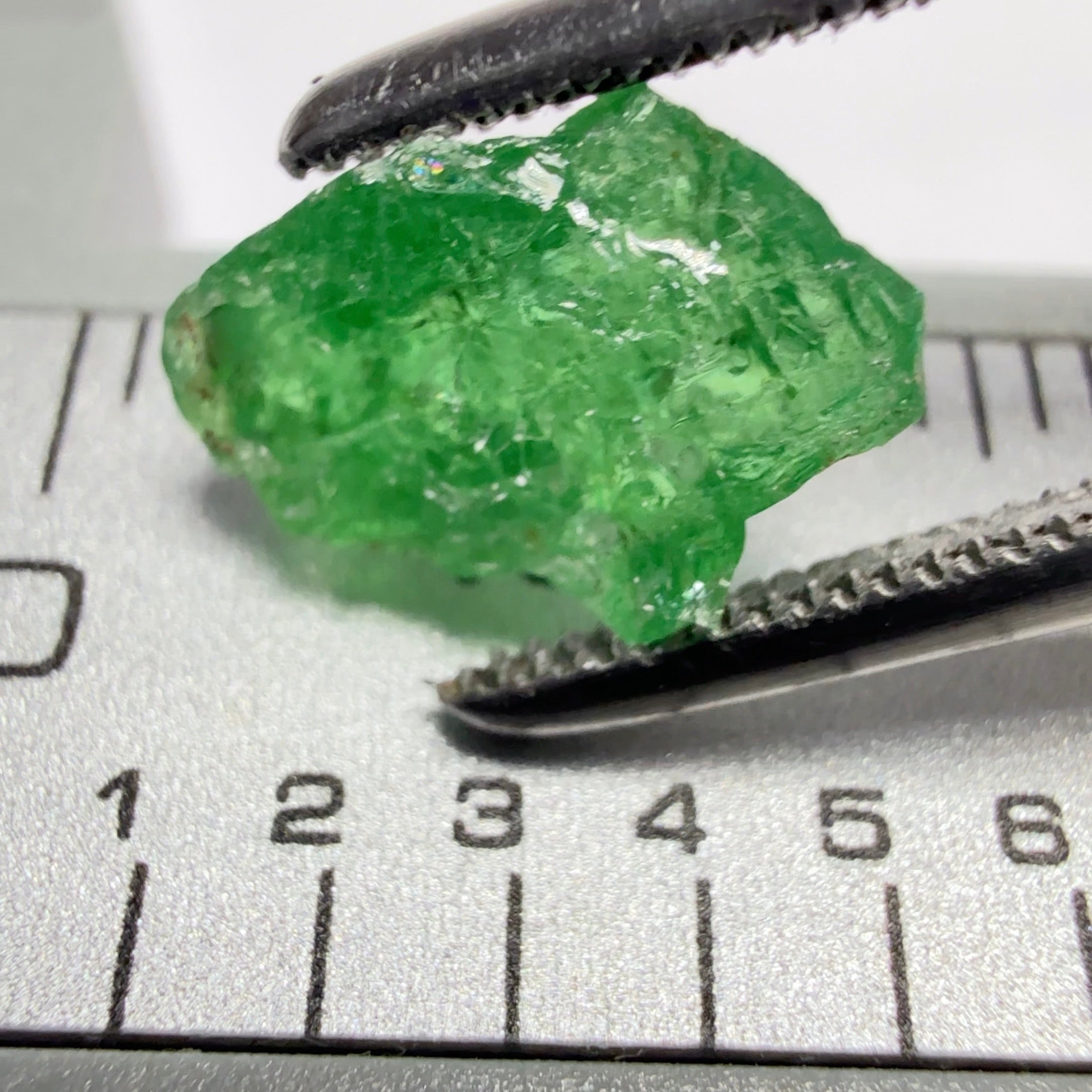 Tsavorite Garnet, Tanzania, 1.90ct, Untreated Unheated, slightly included to included, good for setting as is or cutting slightly included to included