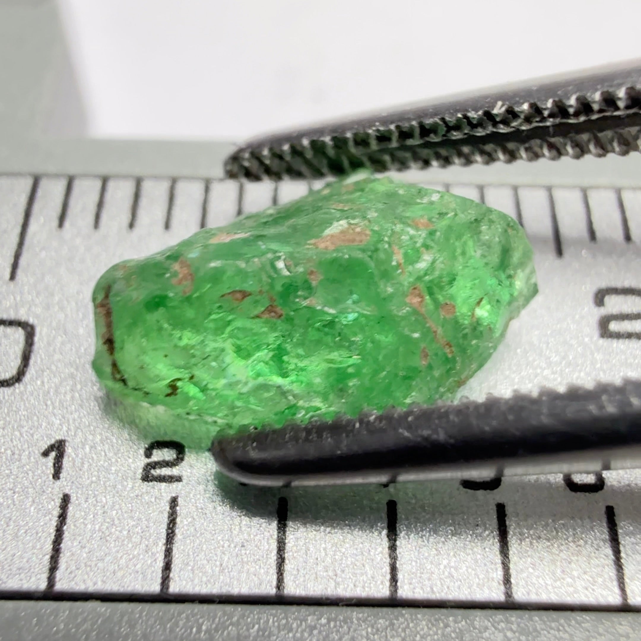 Tsavorite Garnet, Tanzania, 1.90ct, Untreated Unheated, slightly included to included, good for setting as is or cutting slightly included to included