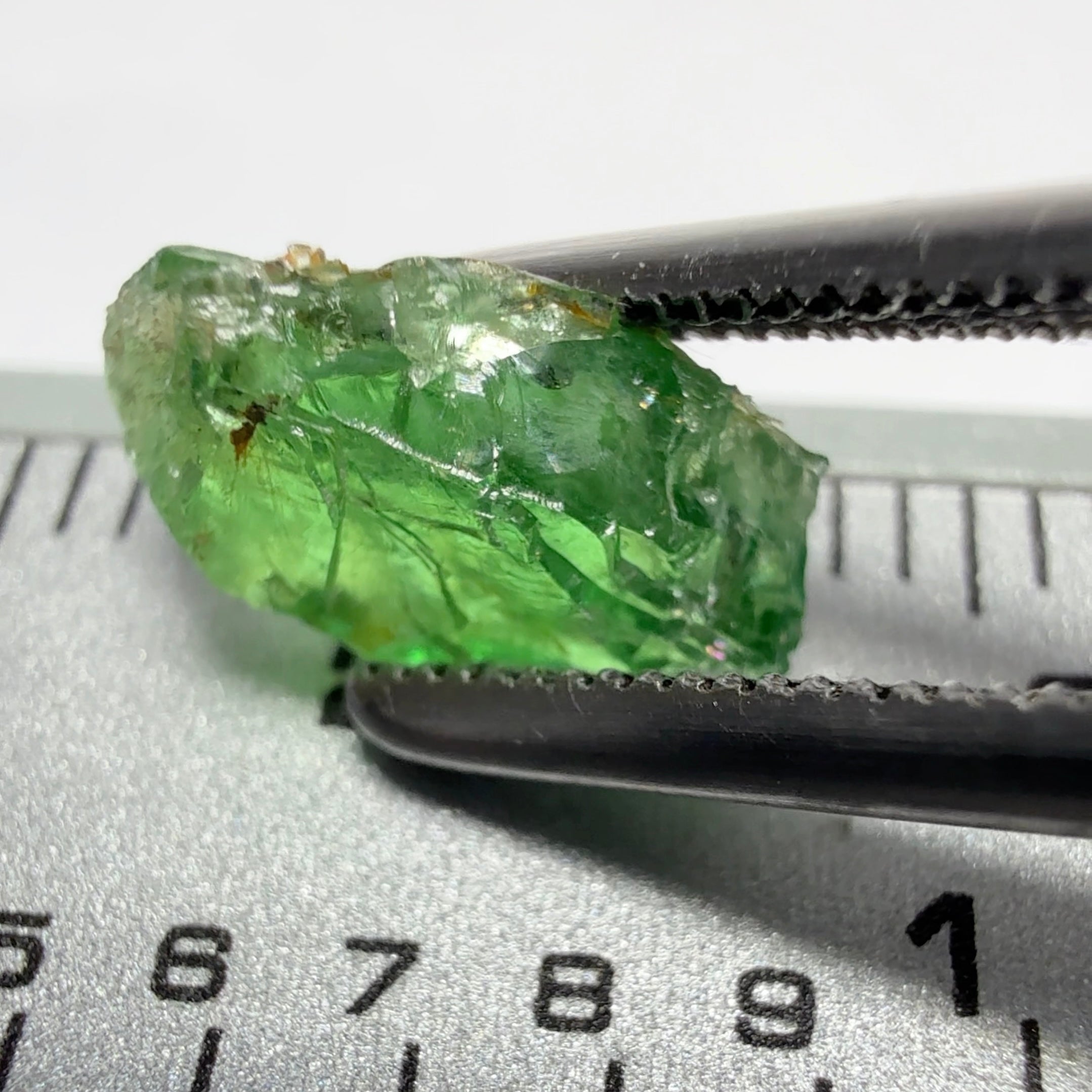 Tsavorite Garnet, Tanzania, 1.78ct, Untreated Unheated, VS-Si challenging shape, finished stone will be tiny