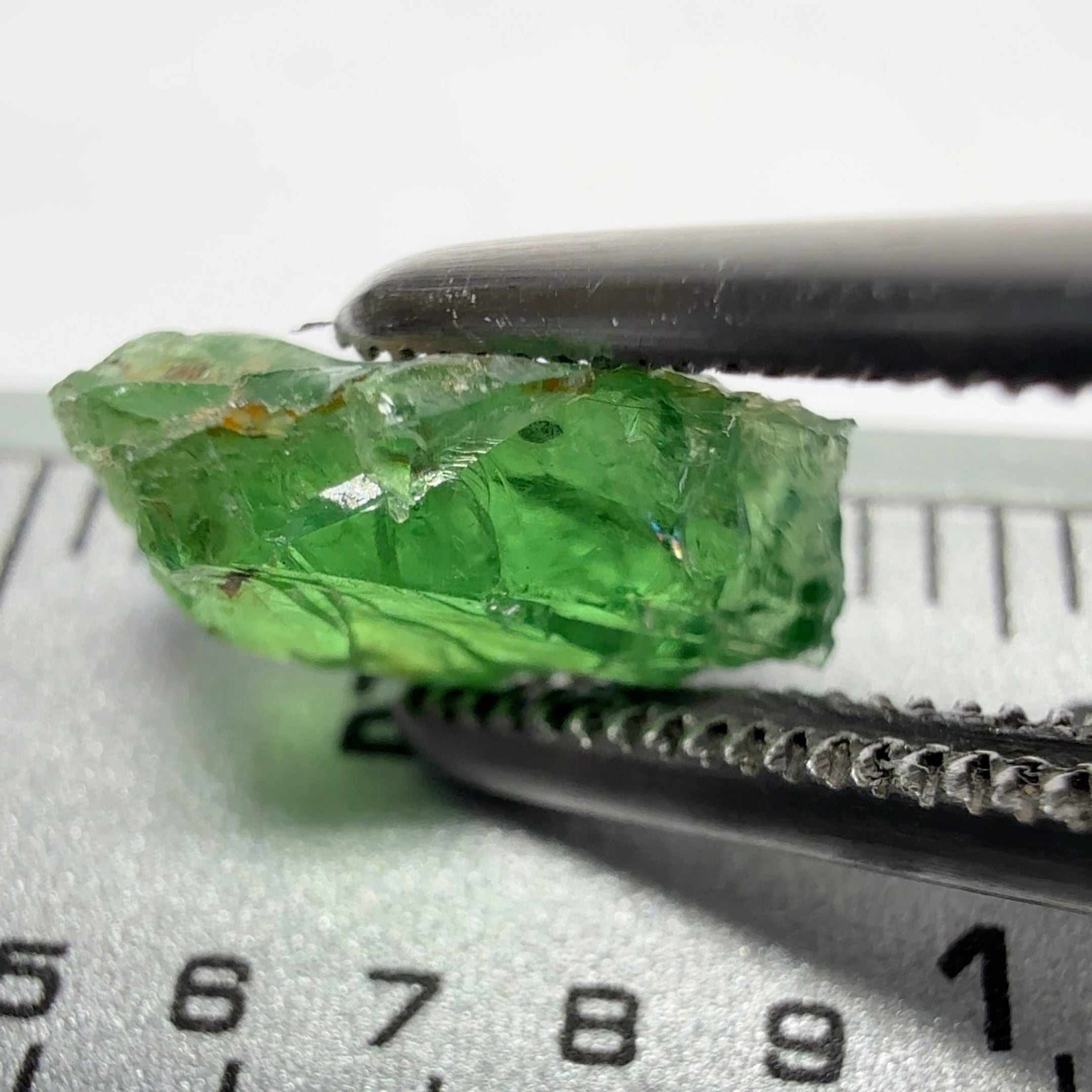 Tsavorite Garnet, Tanzania, 1.78ct, Untreated Unheated, VS-Si challenging shape, finished stone will be tiny