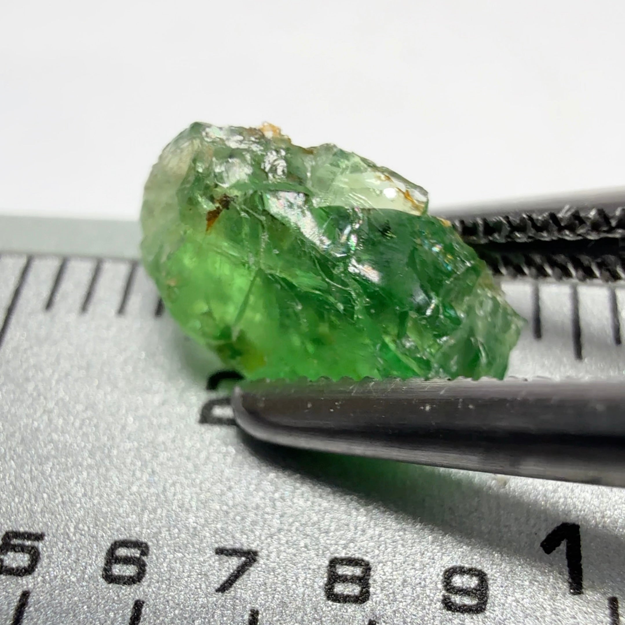 Tsavorite Garnet, Tanzania, 1.78ct, Untreated Unheated, VS-Si challenging shape, finished stone will be tiny