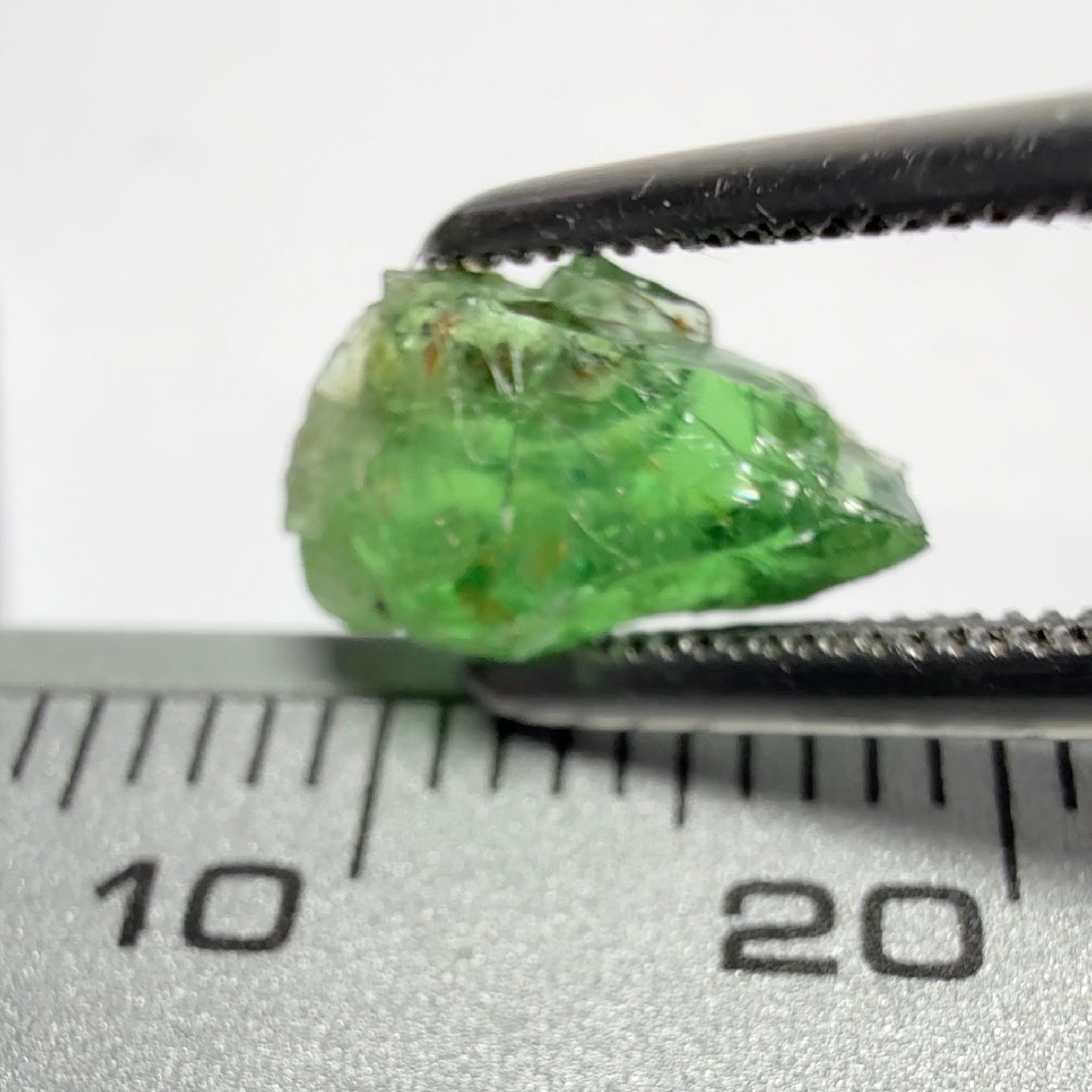 Tsavorite Garnet, Tanzania, 1.78ct, Untreated Unheated, VS-Si challenging shape, finished stone will be tiny