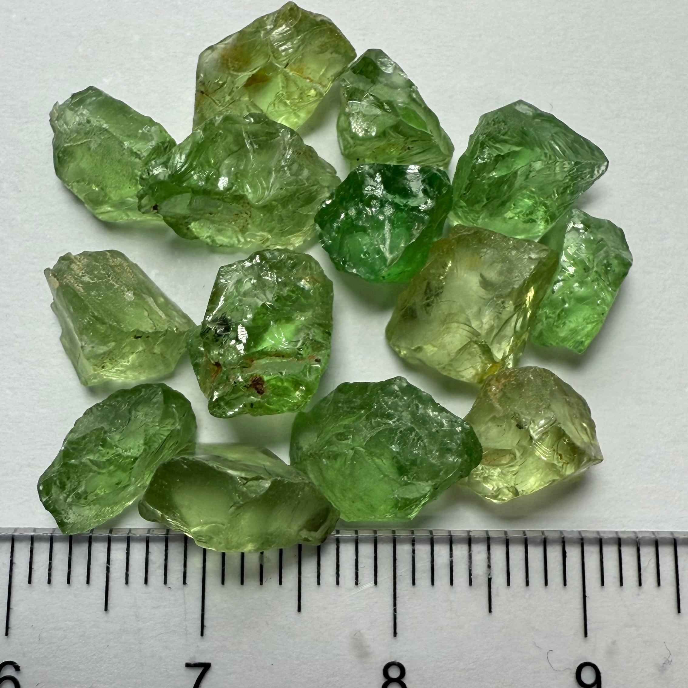 Tsavorite Garnet Lot, Kenya, 32.65ct, Untreated Unheated, VS-VVS, 1.45ct-2.96ct, 14pcs, 2.33ct average