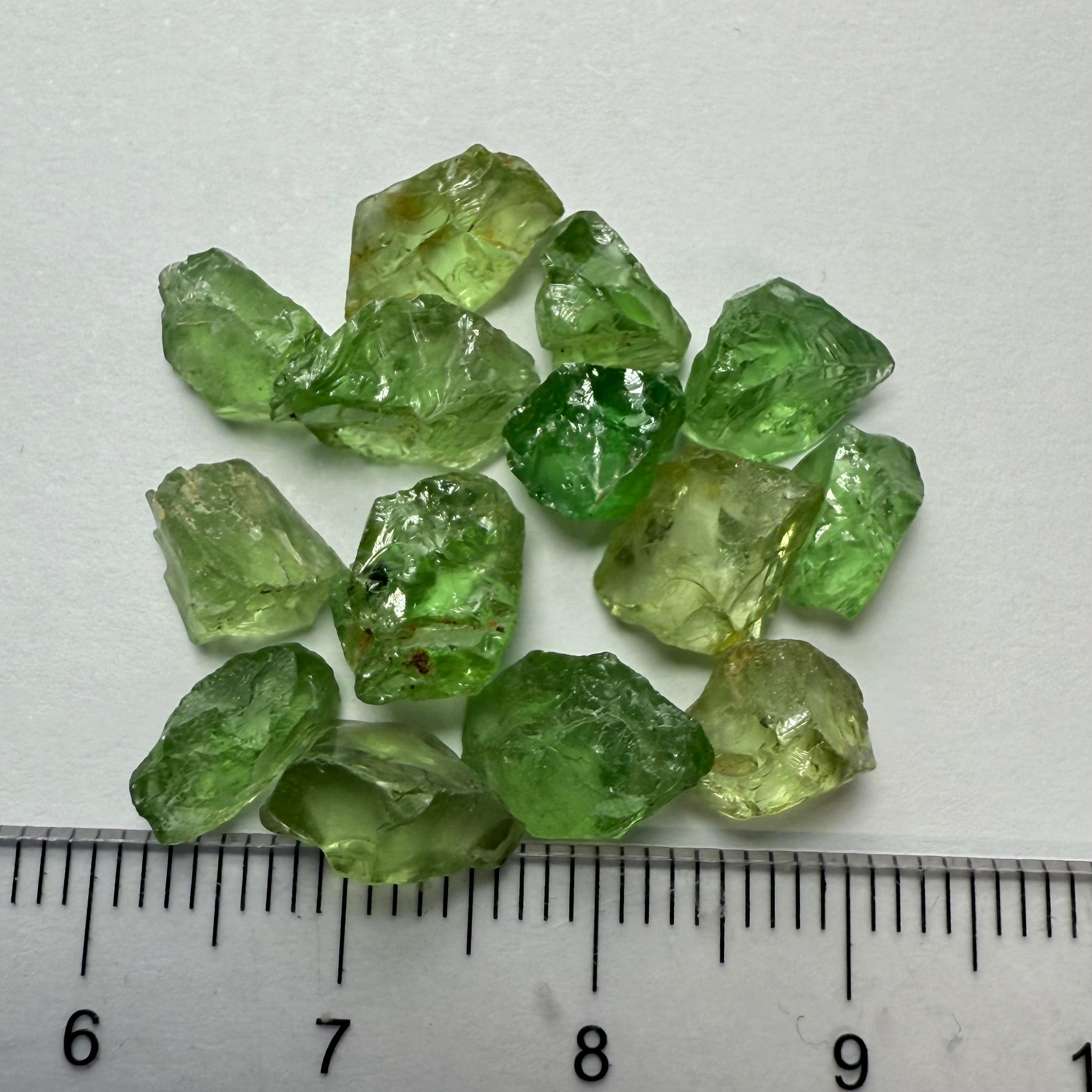 Tsavorite Garnet Lot, Kenya, 32.65ct, Untreated Unheated, VS-VVS, 1.45ct-2.96ct, 14pcs, 2.33ct average