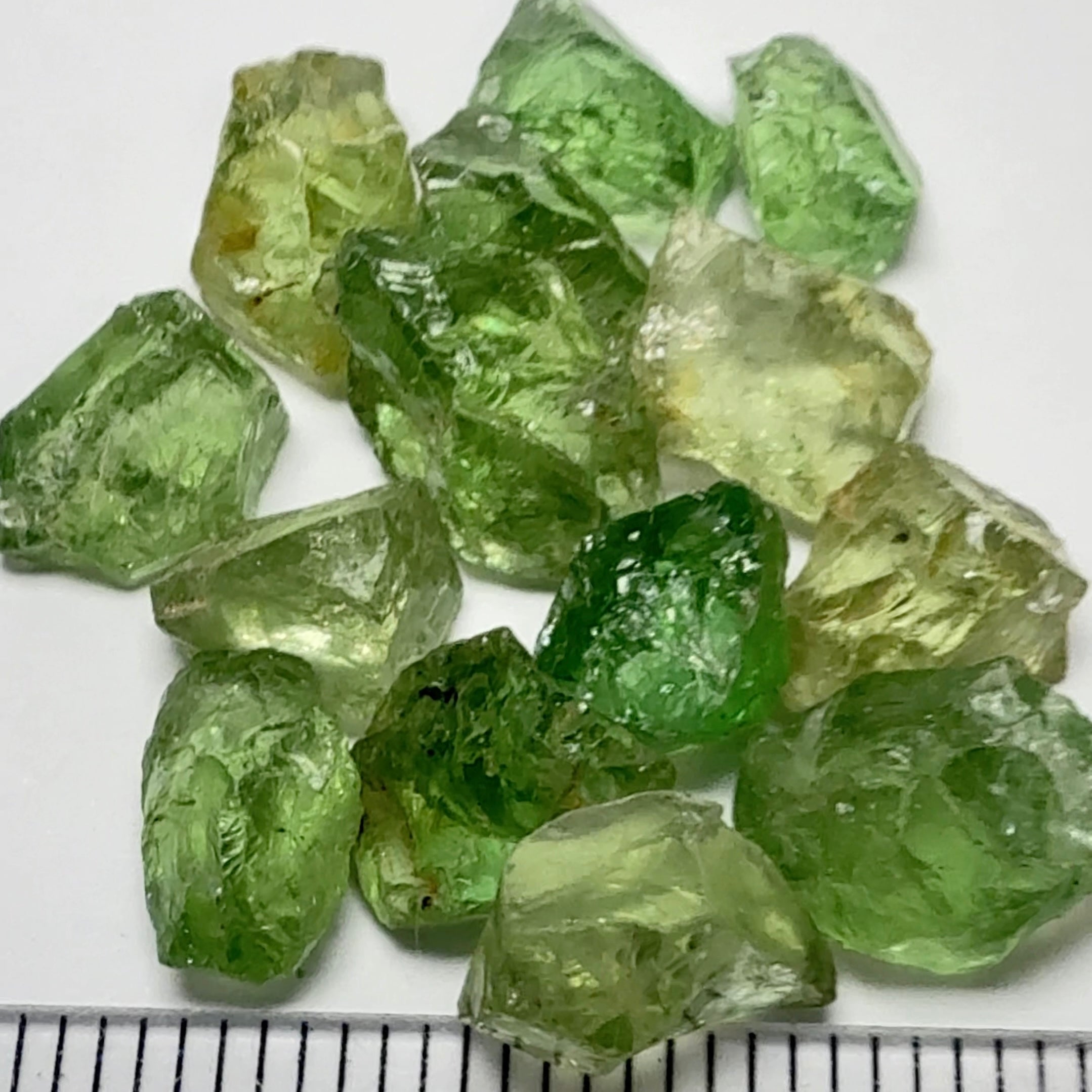 Tsavorite Garnet Lot, Kenya, 32.65ct, Untreated Unheated, VS-VVS, 1.45ct-2.96ct, 14pcs, 2.33ct average