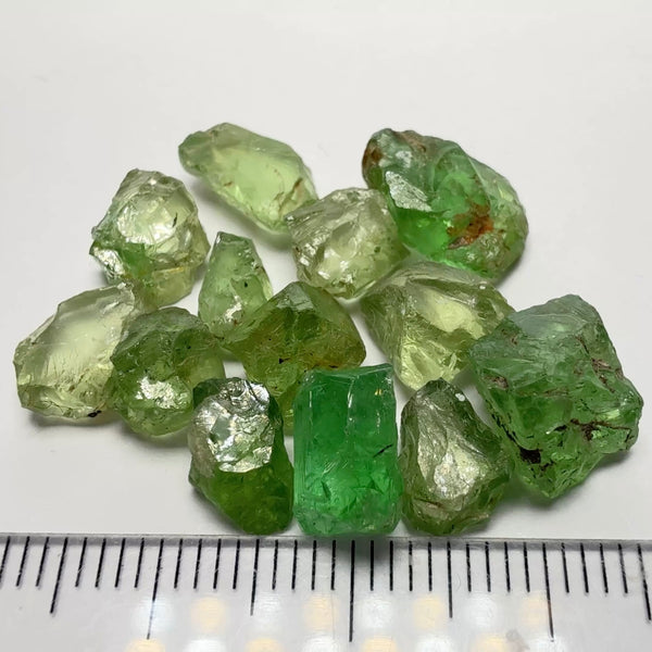 Tsavorite Garnet Lot, Kenya, 36.86ct, Untreated Unheated, Si-I, 1.40ct-5.26ct, 13pcs, 2.83ct average