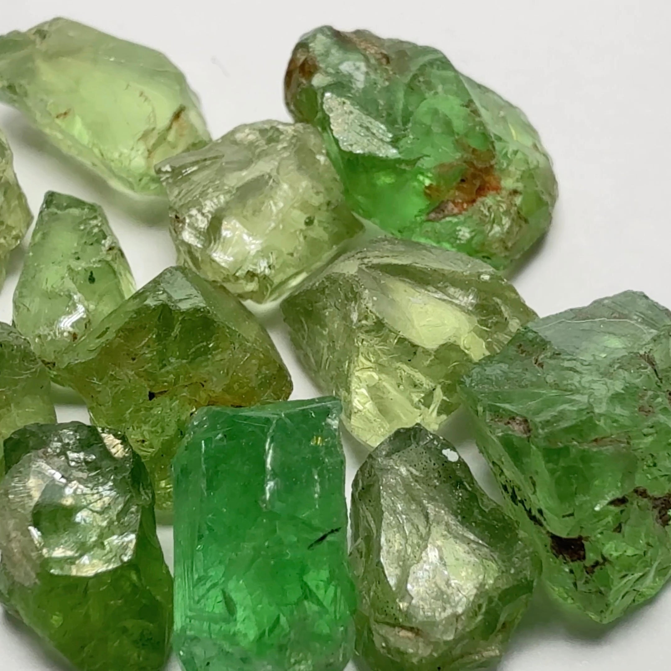 Tsavorite Garnet Lot, Kenya, 36.86ct, Untreated Unheated, Si-I, 1.40ct-5.26ct, 13pcs, 2.83ct average