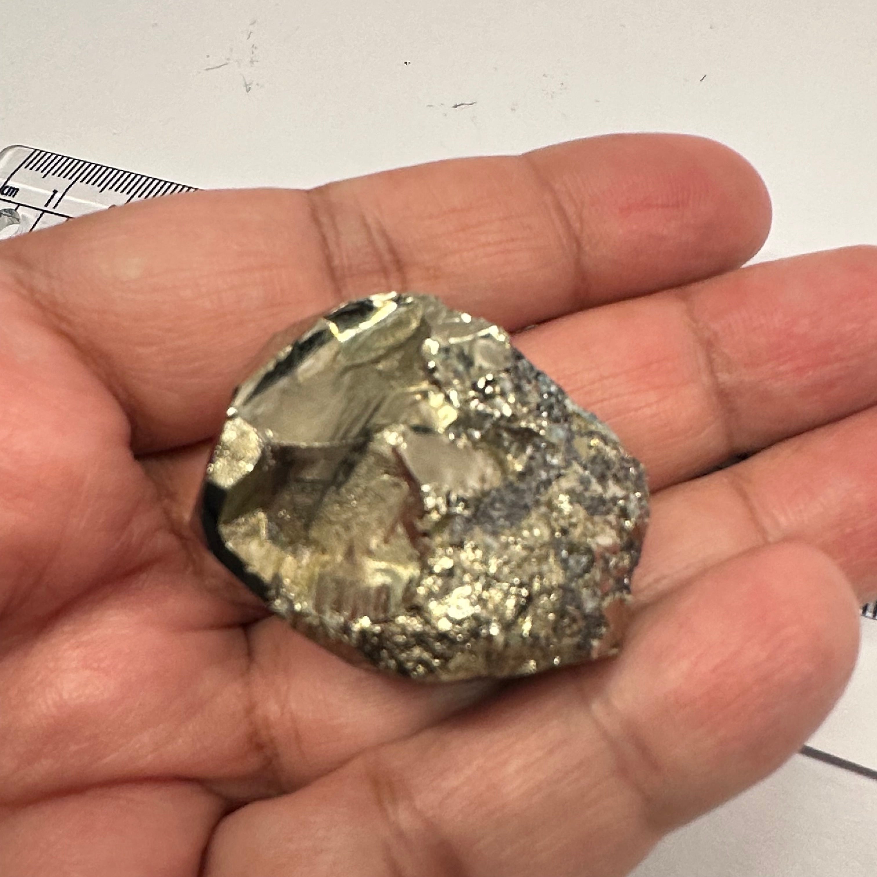 Pyrite, 61.00gm, Merelani, Tanzania, Untreated Unheated, same mines as Tanzanite, natural mirror crystal faces.