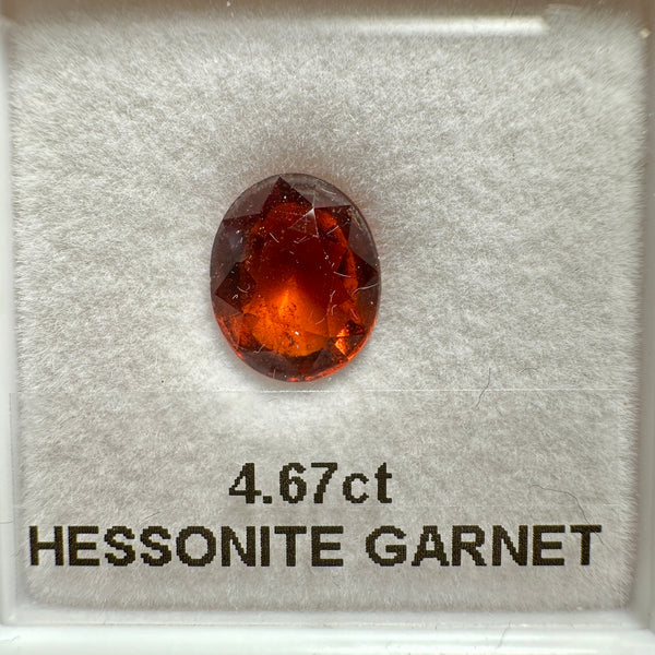 Hessonite Garnet, 4.67ct, Untreated Unheated, native cut