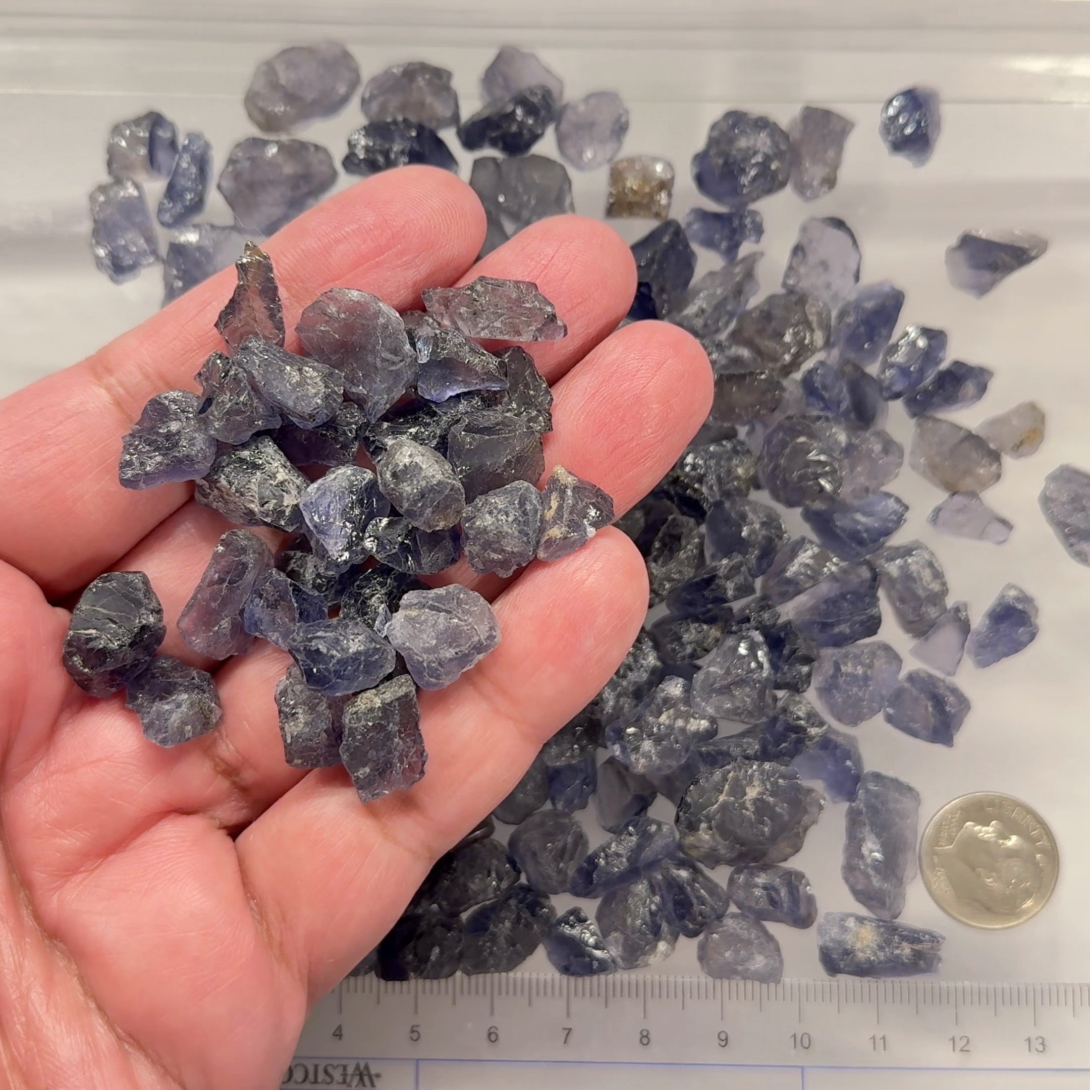 Iolite Lot, Babati, Tanzania, Untreated Unheated, faceting grade / cabbing / specimen, 192.70gm Lot