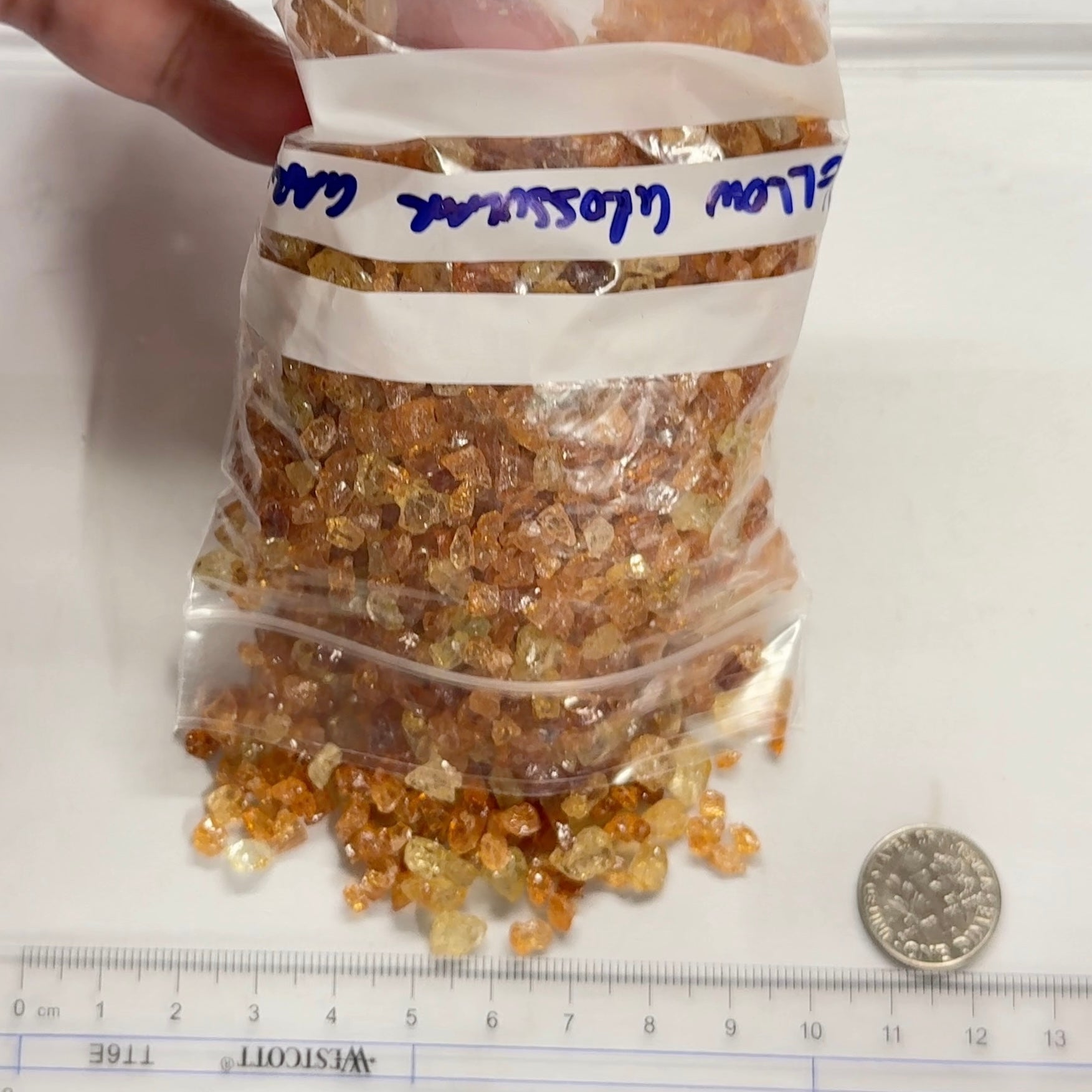 Yellow Grossular Garnet Lot, Merelani, Tanzania, Untreated Unheated, tiny melee rough, either do melee cuts or use in paintings, fish tank etc. 266.10gm Lot