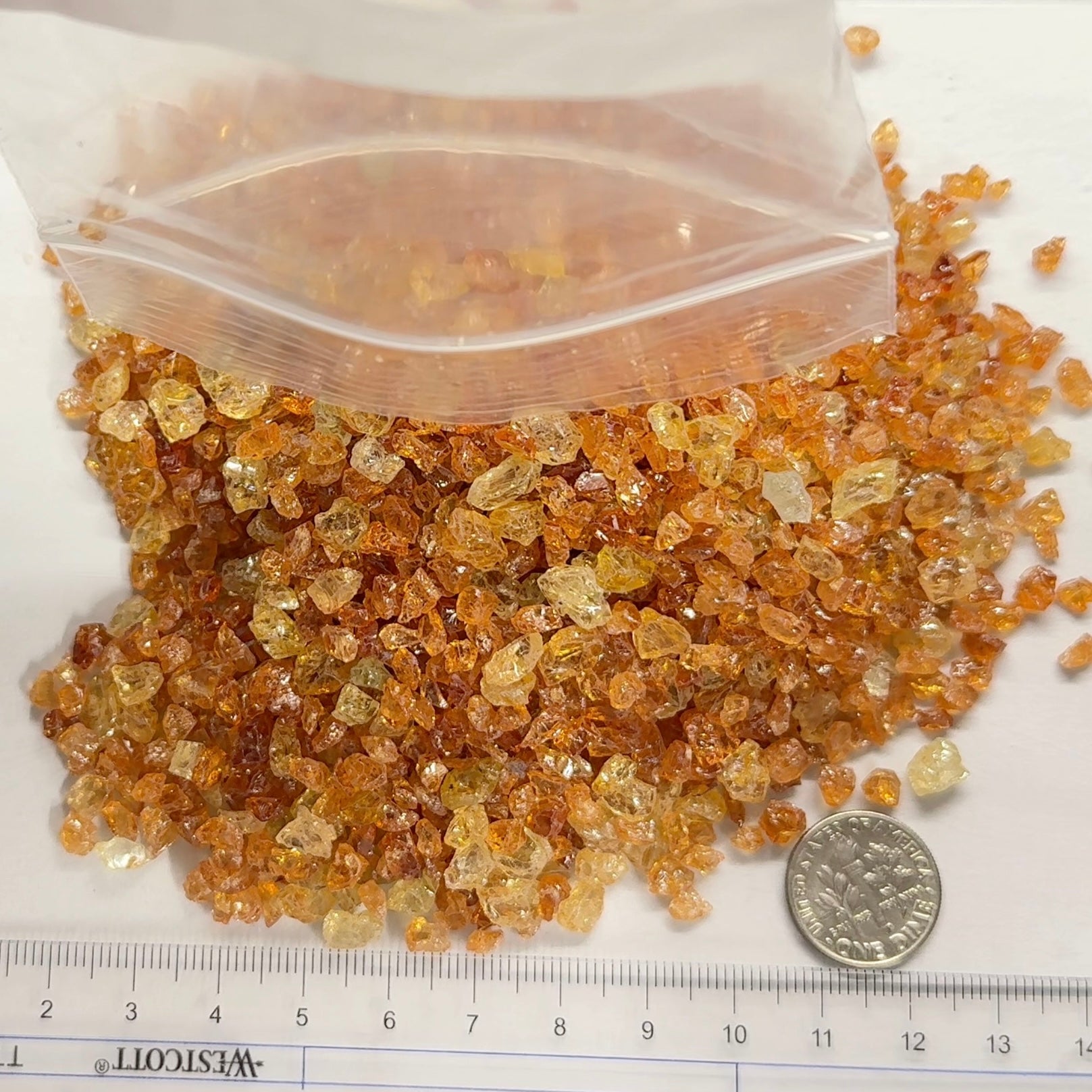 Yellow Grossular Garnet Lot, Merelani, Tanzania, Untreated Unheated, tiny melee rough, either do melee cuts or use in paintings, fish tank etc. 266.10gm Lot