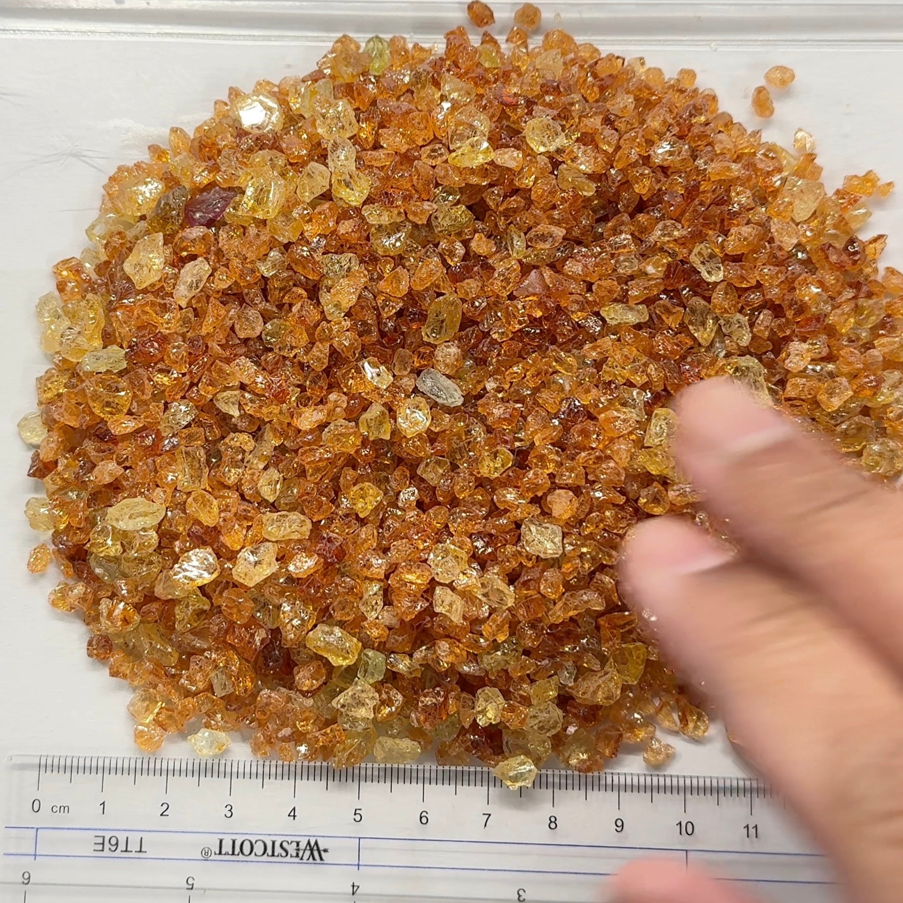 Yellow Grossular Garnet Lot, Merelani, Tanzania, Untreated Unheated, tiny melee rough, either do melee cuts or use in paintings, fish tank etc. 266.10gm Lot