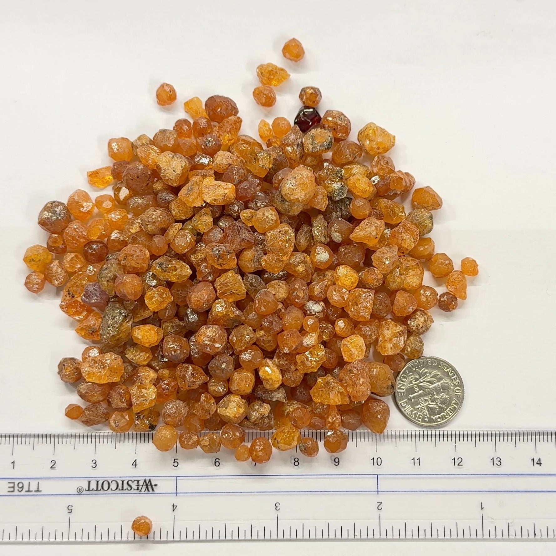 Mandarin Spessartite Garnet Crystals Lot, Loliondo, Tanzania, Untreated Unheated. 160.30gm Lot