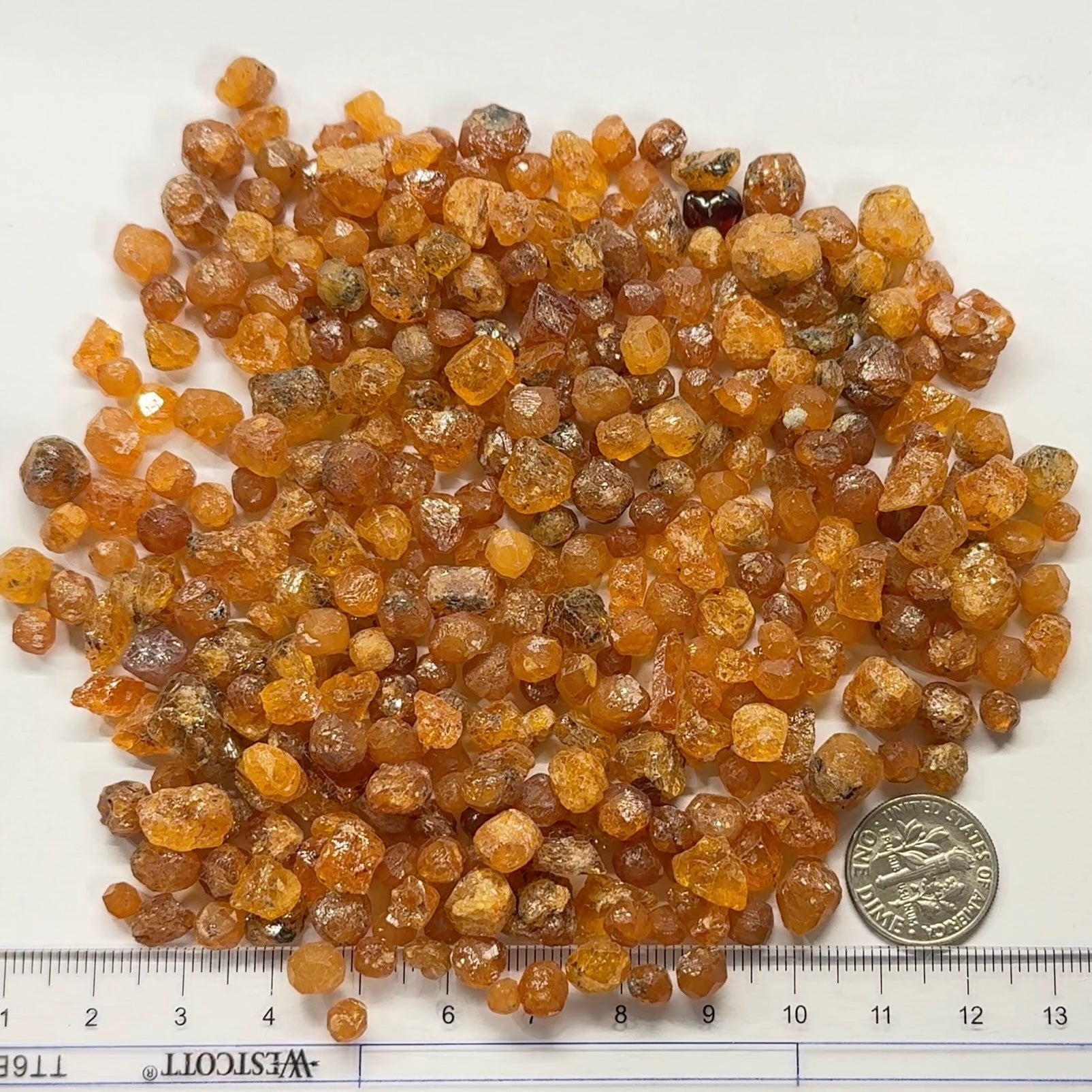 Mandarin Spessartite Garnet Crystals Lot, Loliondo, Tanzania, Untreated Unheated. 160.30gm Lot