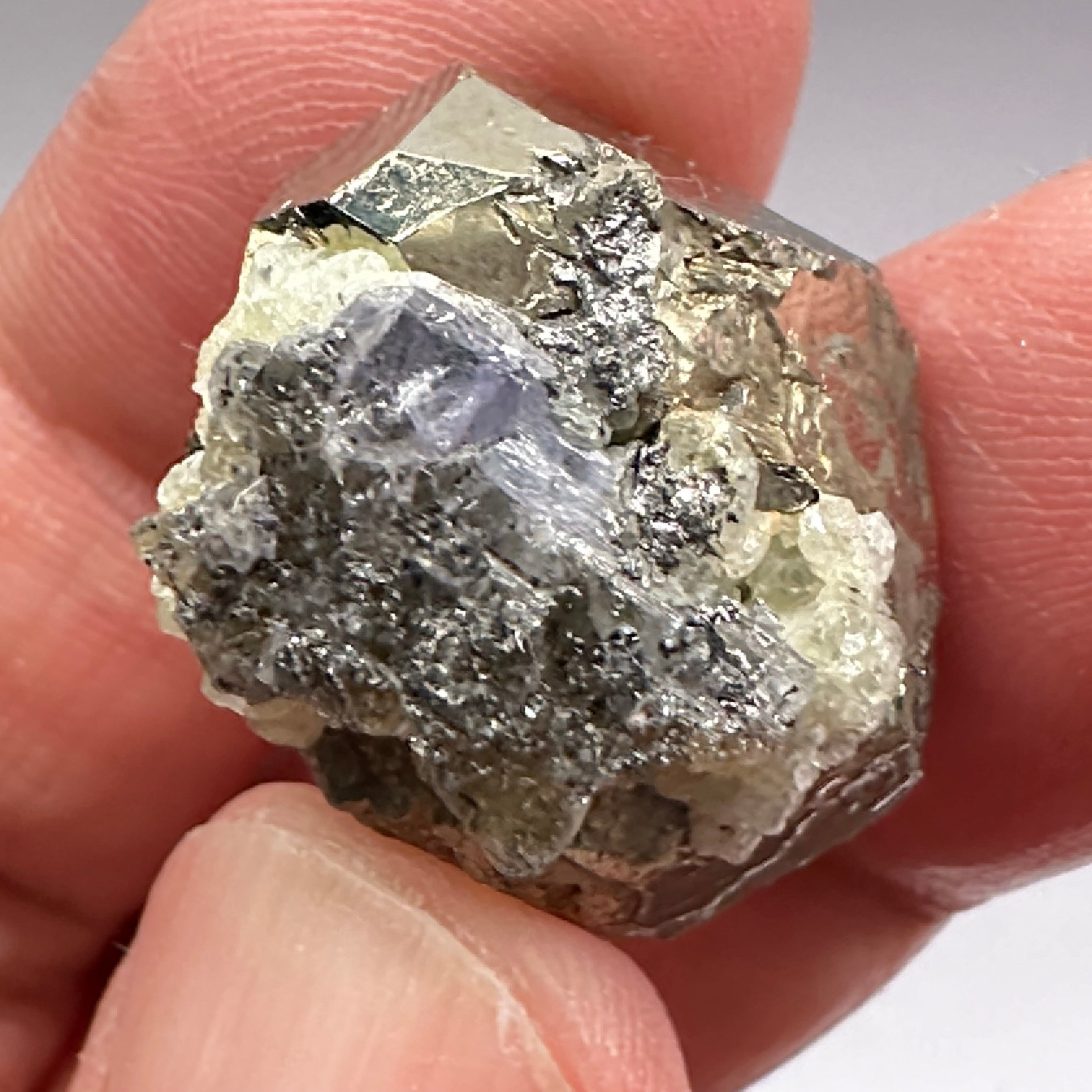 Pyrite, 16.10gm, Merelani, Tanzania, Untreated Unheated, same mines as Tanzanite, natural mirror crystal faces.