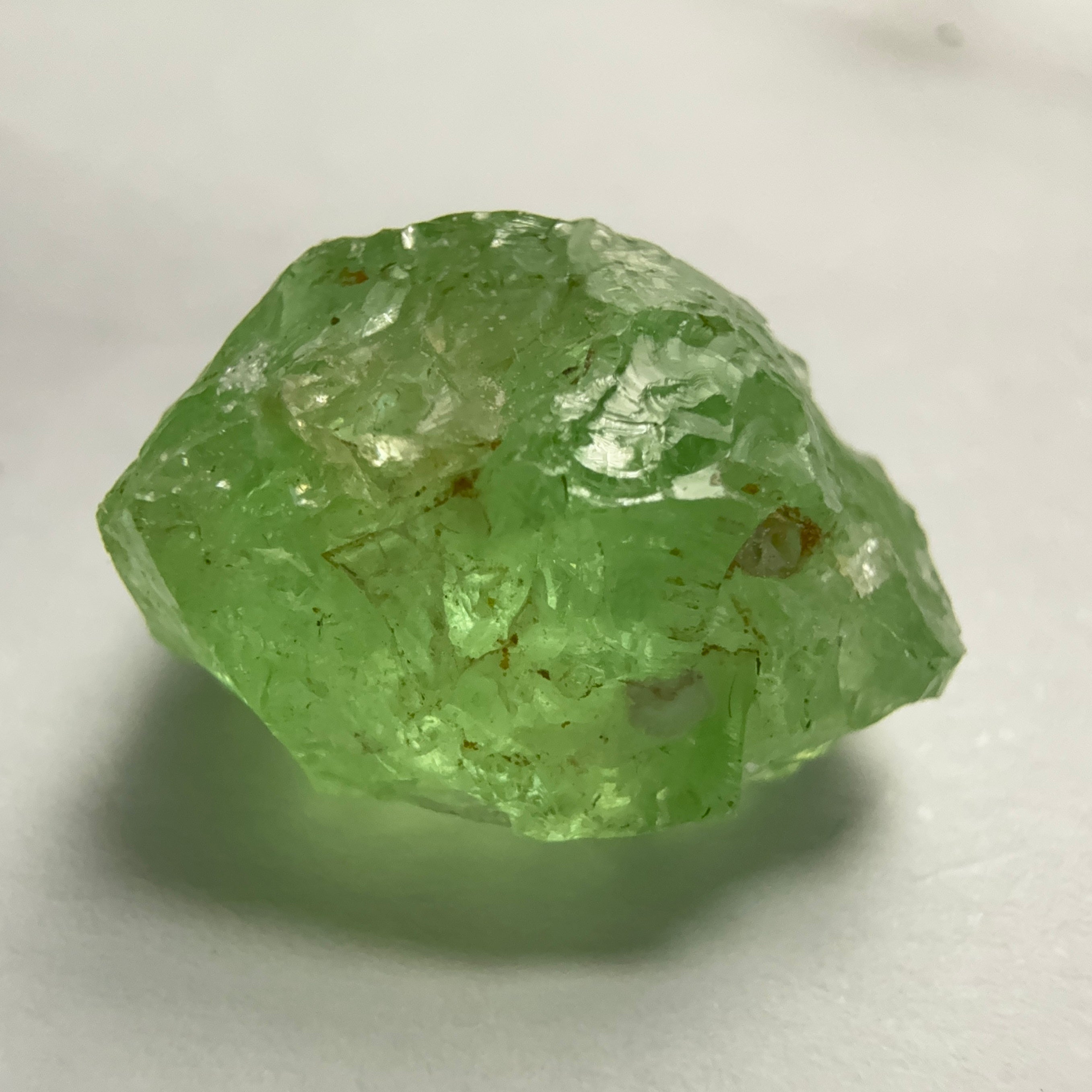 Tsavorite Garnet Cab Grade Rough, has some cracks, 16.29ct, Tanzania, Untreated Unheated