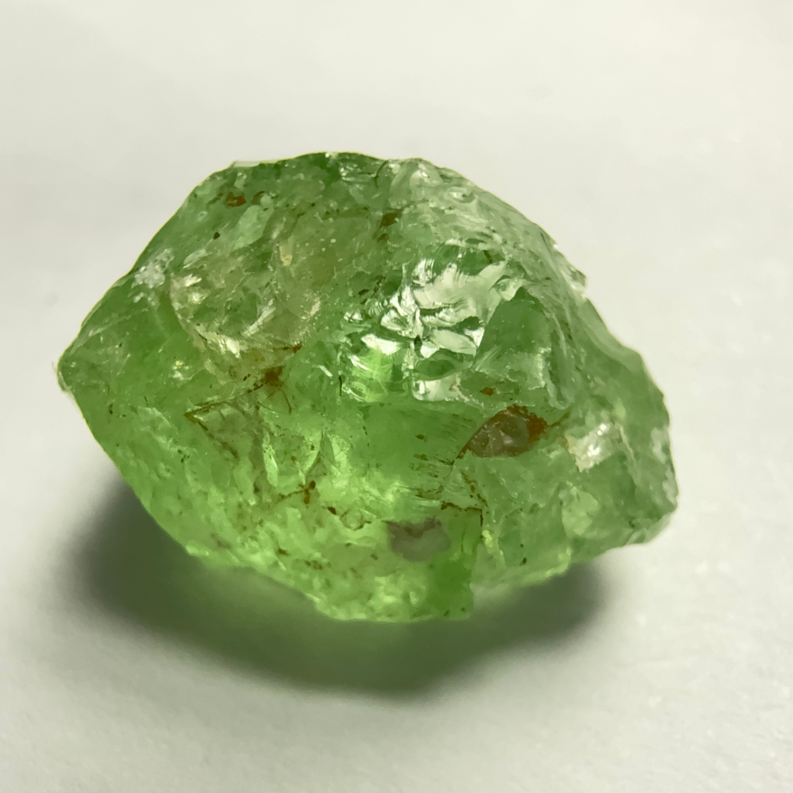 Tsavorite Garnet Cab Grade Rough, has some cracks, 16.29ct, Tanzania, Untreated Unheated