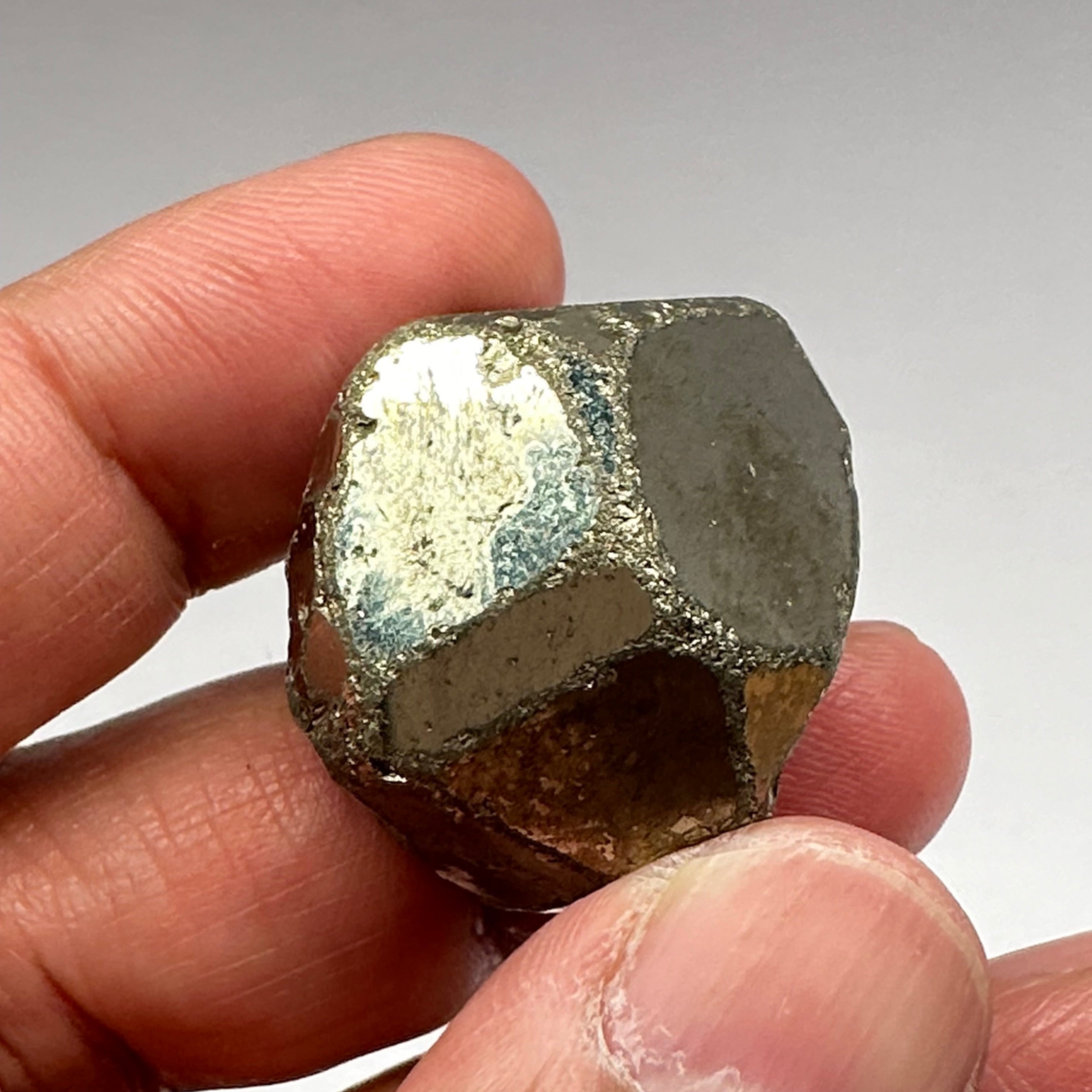 Pyrite, 42.71gm, Merelani, Tanzania, Untreated Unheated, same mines as Tanzanite, natural mirror crystal faces.