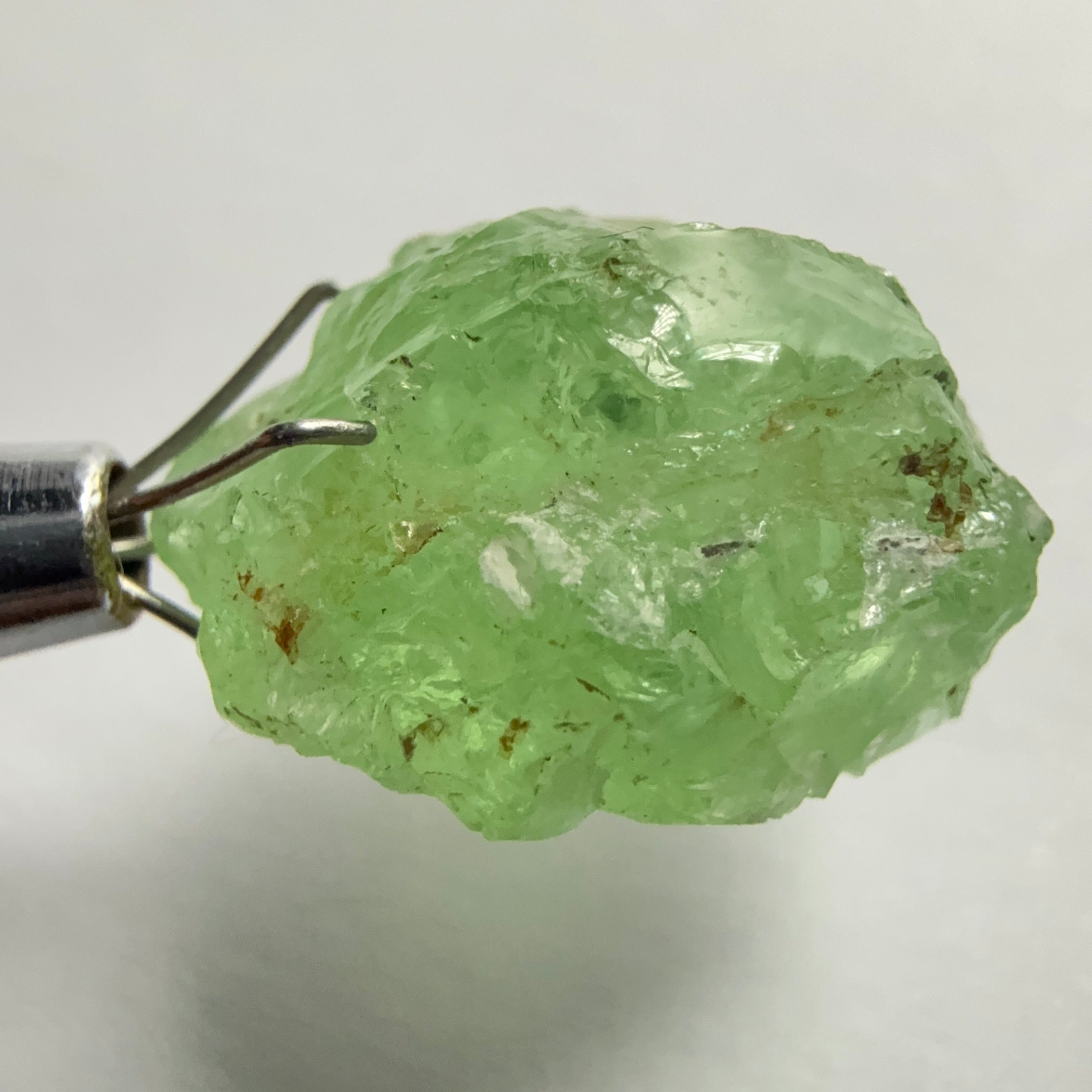 Tsavorite Garnet Cab Grade Rough, has some cracks, 16.29ct, Tanzania, Untreated Unheated