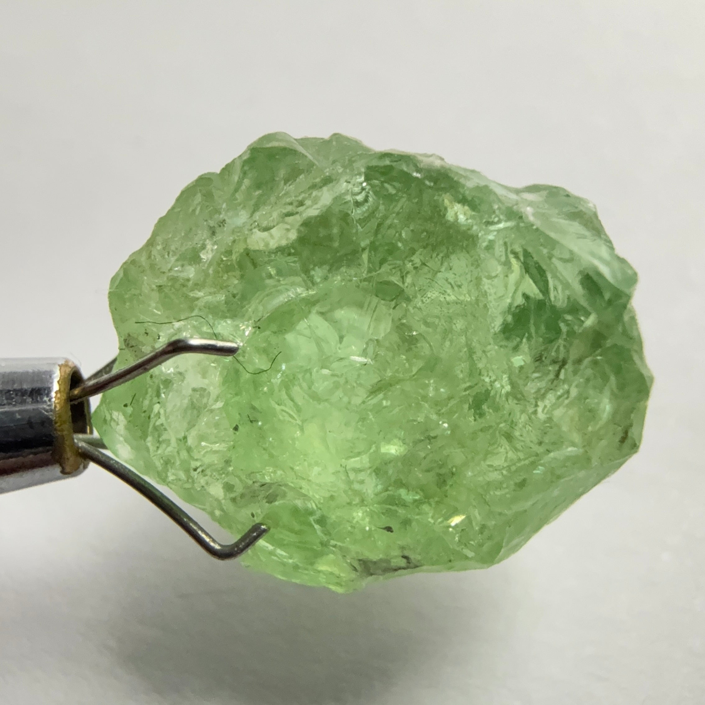 Tsavorite Garnet Cab Grade Rough, has some cracks, 16.29ct, Tanzania, Untreated Unheated