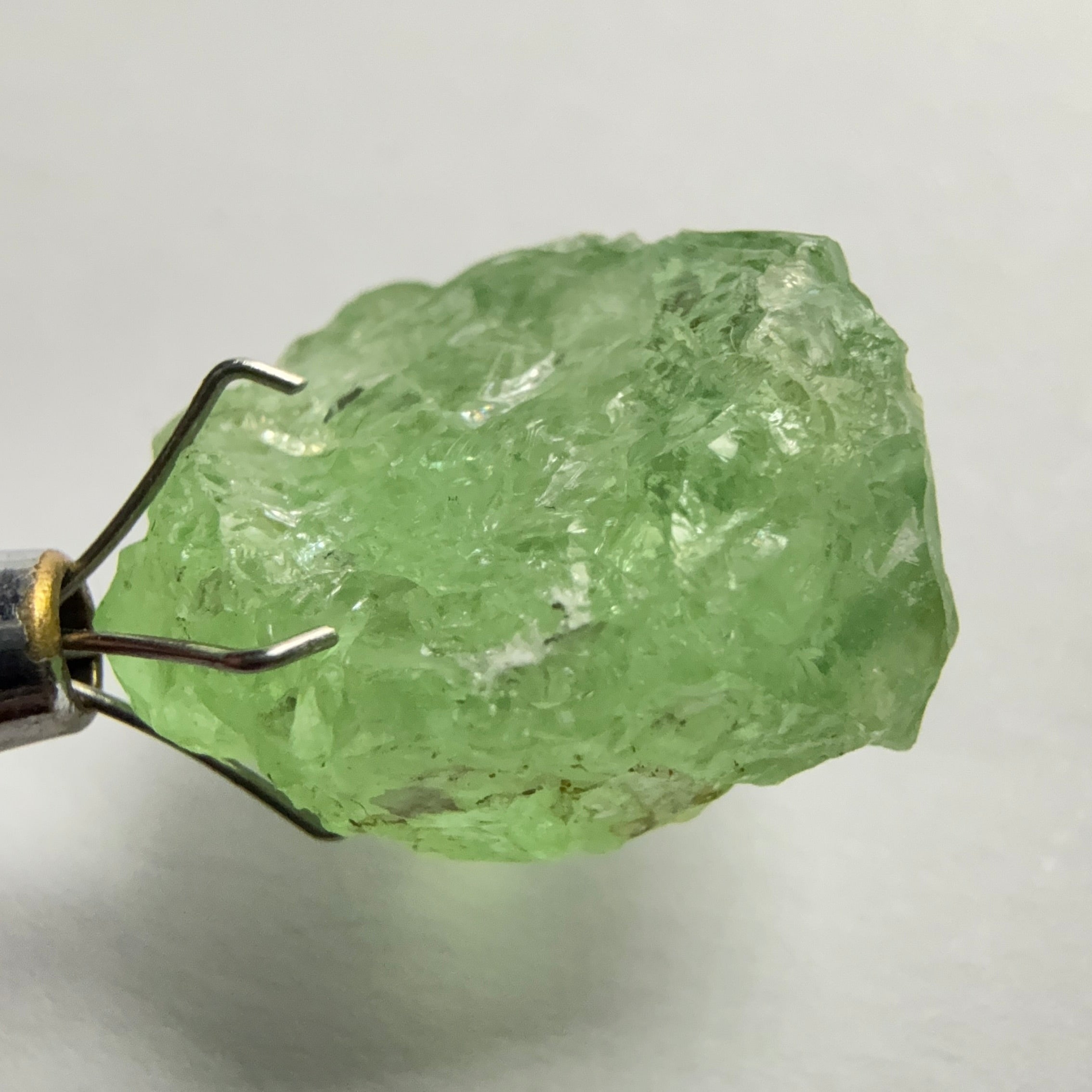 Tsavorite Garnet Cab Grade Rough, has some cracks, 16.29ct, Tanzania, Untreated Unheated