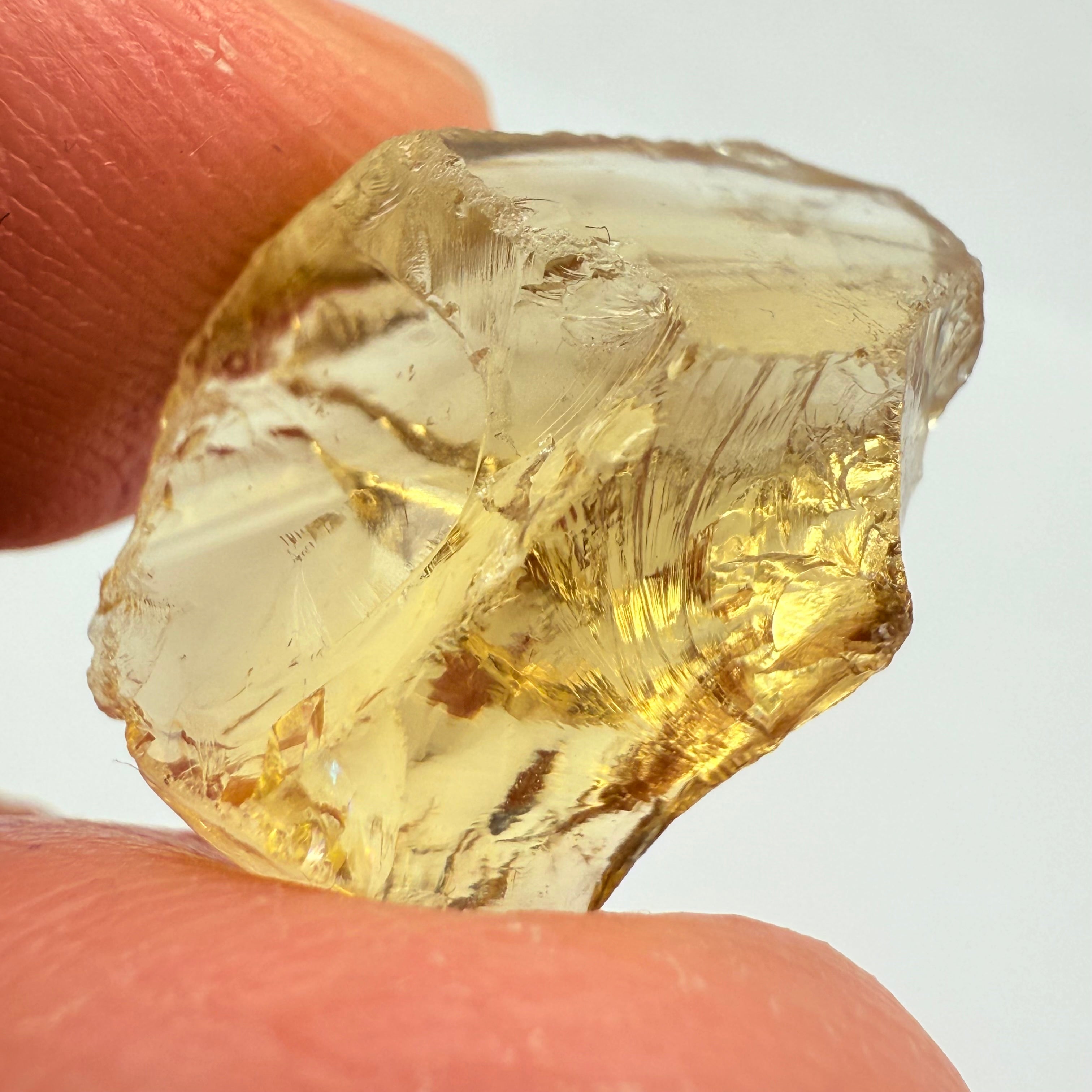 Citrine, 16.32ct, Zambia, Untreated Unheated, See shape, slight crack on skin going in 2mm, rest is VVS-IF