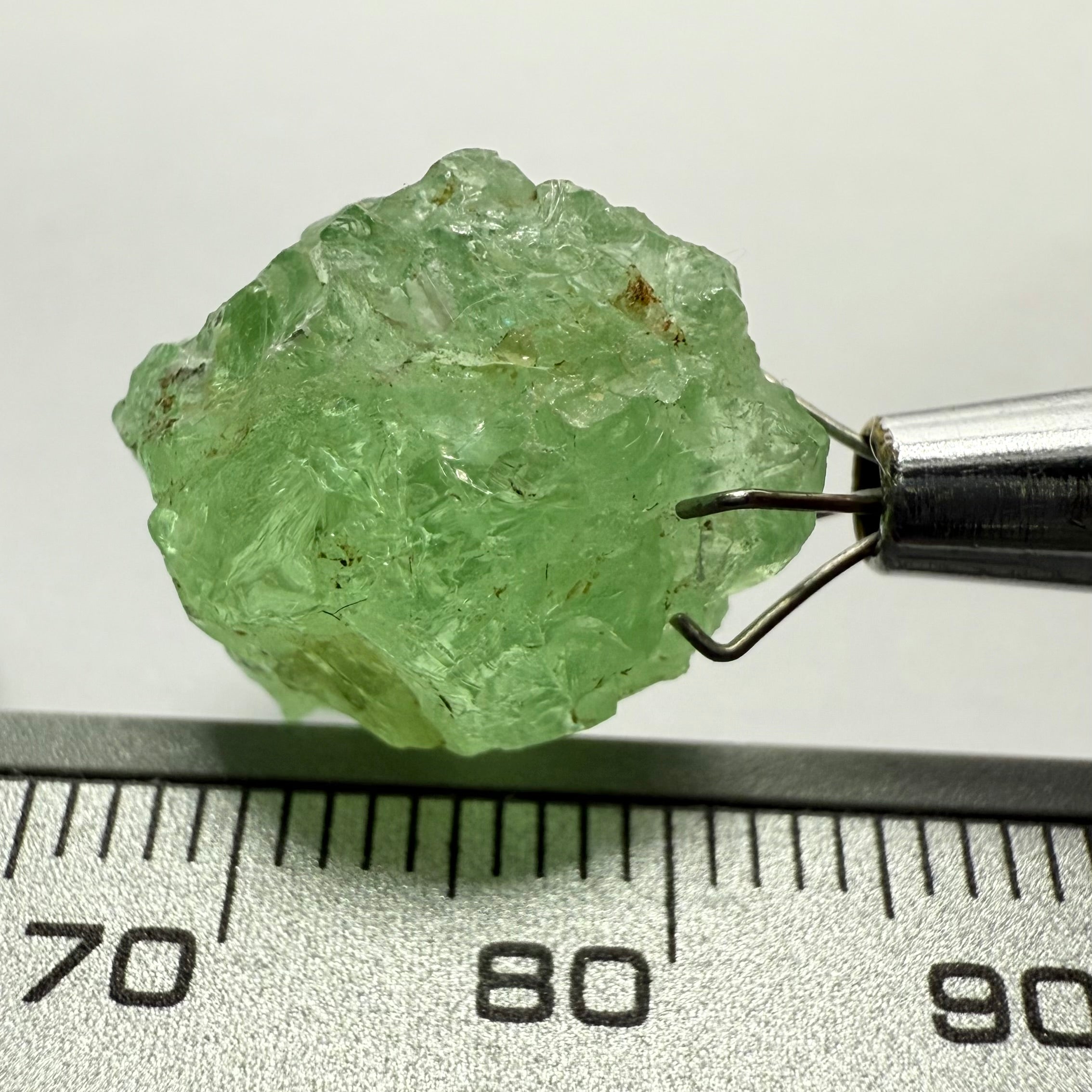 Tsavorite Garnet Cab Grade Rough, has some cracks, 16.29ct, Tanzania, Untreated Unheated