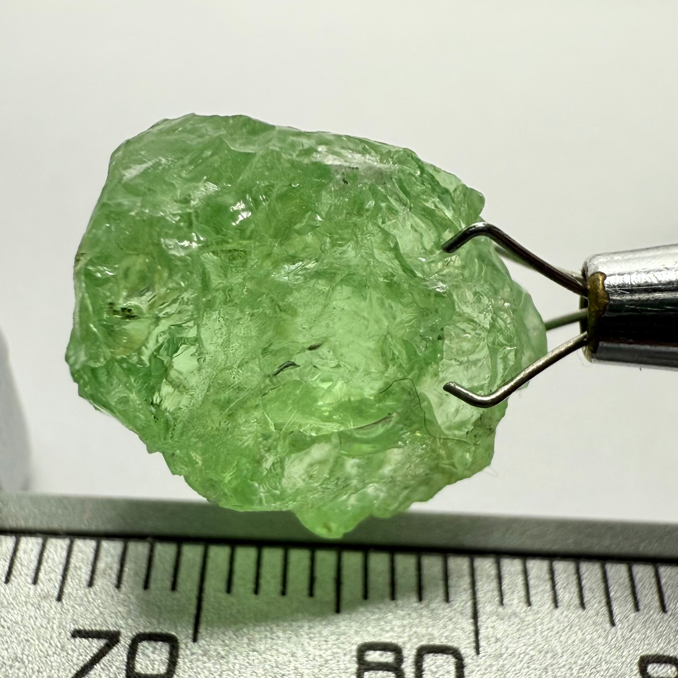 Tsavorite Garnet Cab Grade Rough, has some cracks, 16.29ct, Tanzania, Untreated Unheated