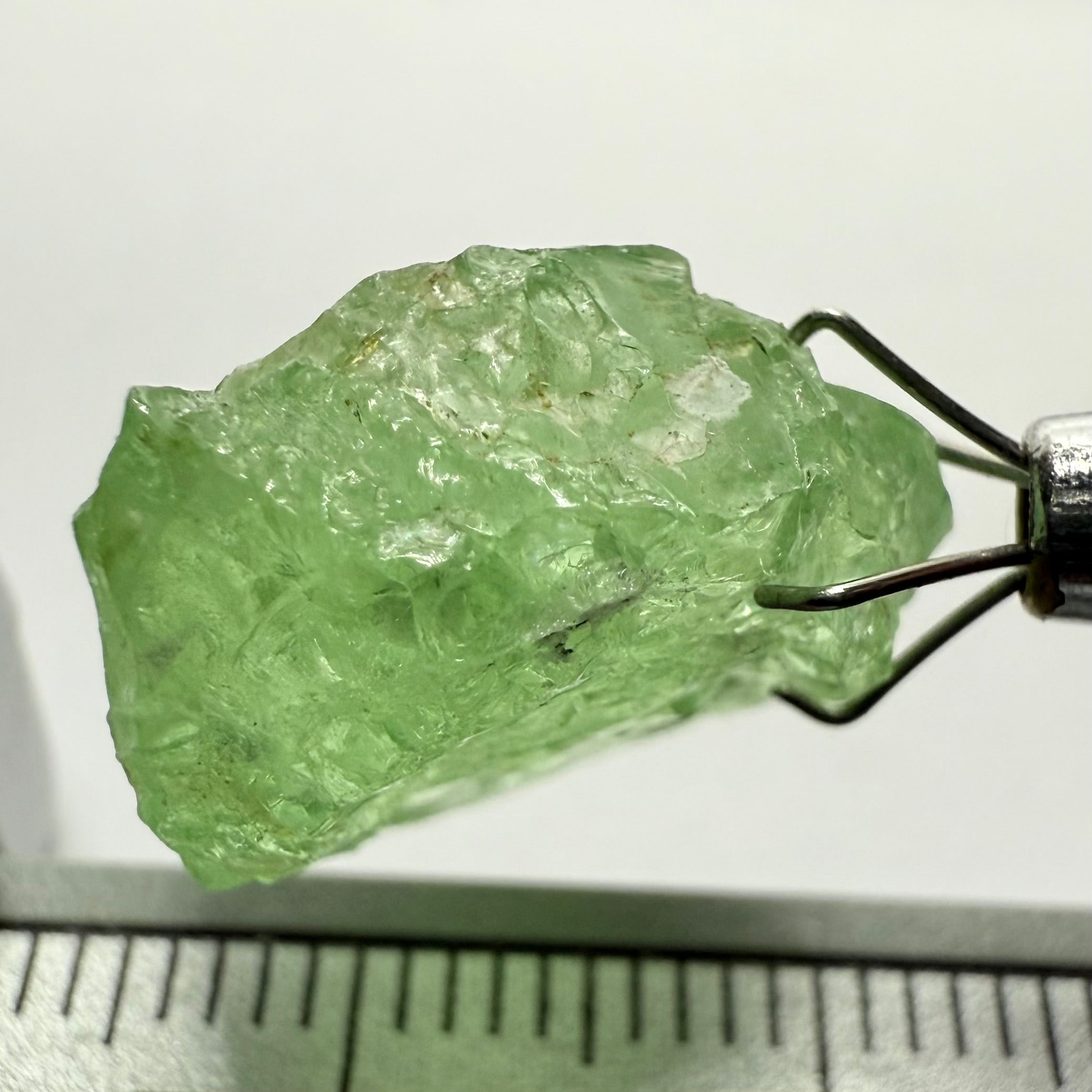 Tsavorite Garnet Cab Grade Rough, has some cracks, 16.29ct, Tanzania, Untreated Unheated