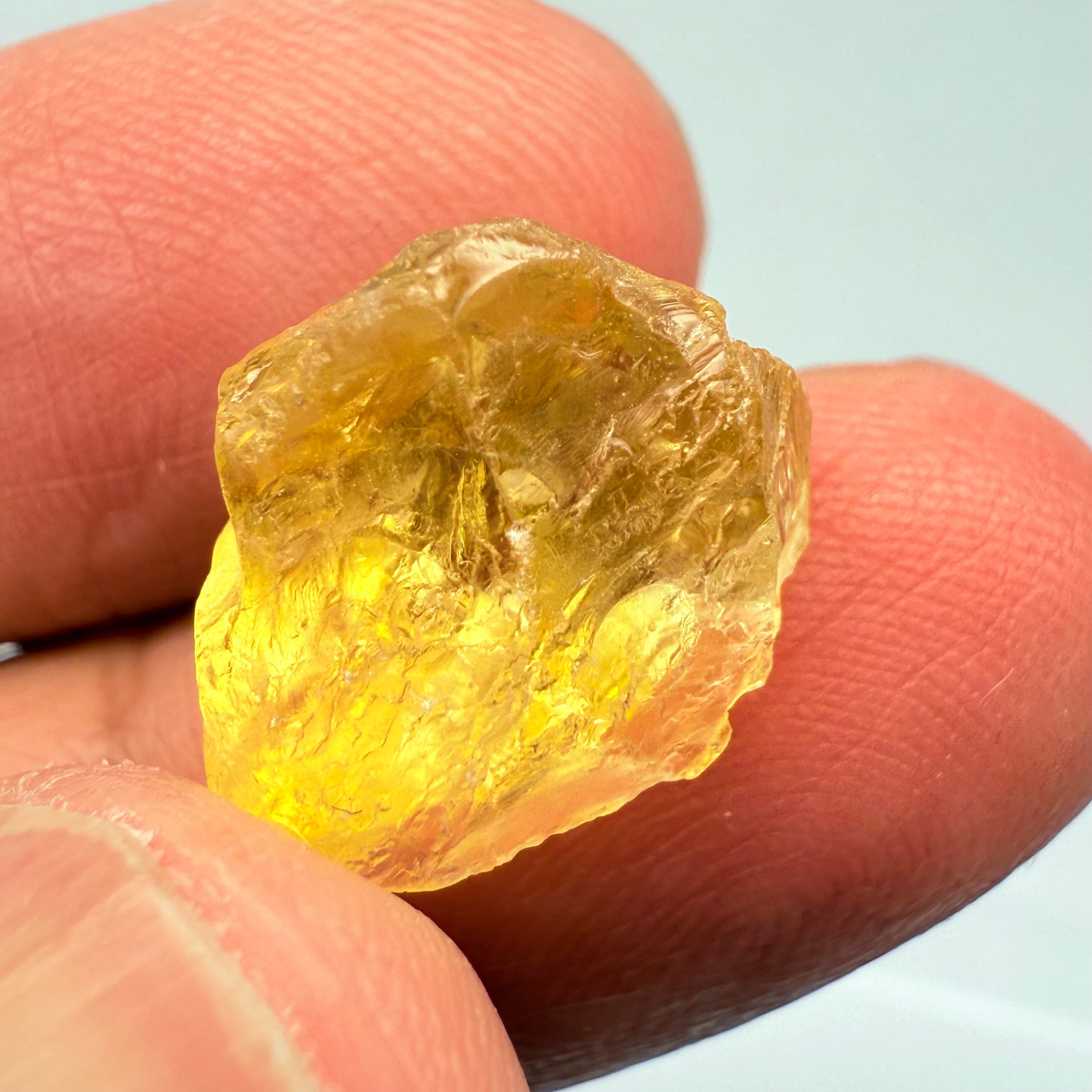 Citrine, 10.46ct, Zambia, Untreated Unheated, See shape, slight crack on skin going in a few mm, will cut out without and loss, it’s at the back tip, rest is VVS-IF