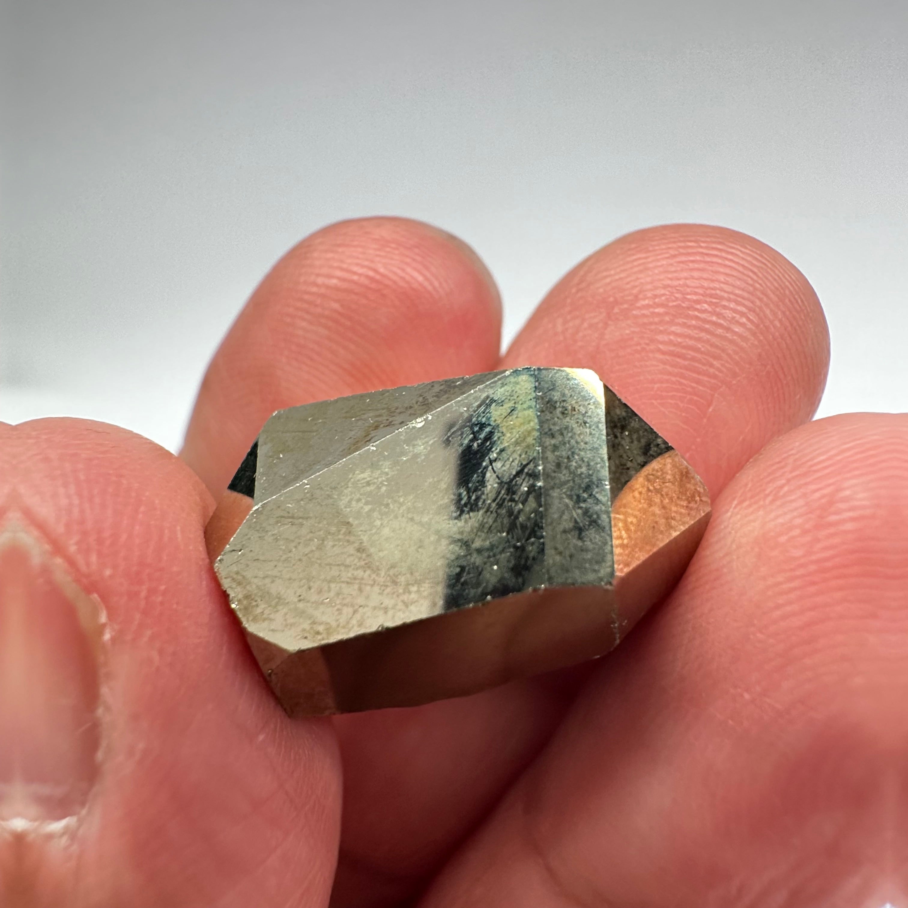 Pyrite, 13.60gm, Merelani, Tanzania, Untreated Unheated, same mines as Tanzanite, natural mirror crystal faces.